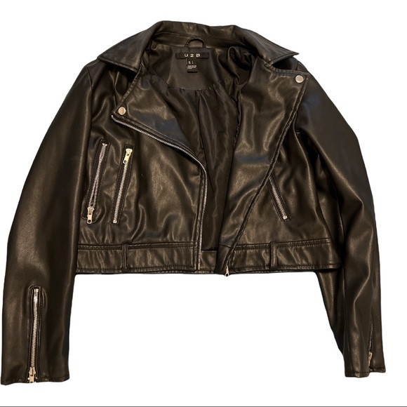 Faux 100%  leather zipper jacket - Picture 4 of 7